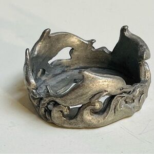 Scents & Accents Pewter Star Ornament Dolphin Celestial Nautical Stand Base USA